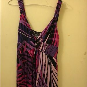 Pink, purple and black Hawaiian print maxi dress